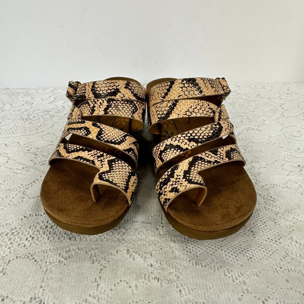 Baretrap Brown Python Snake Pattern Wedge Sandals… - image 8